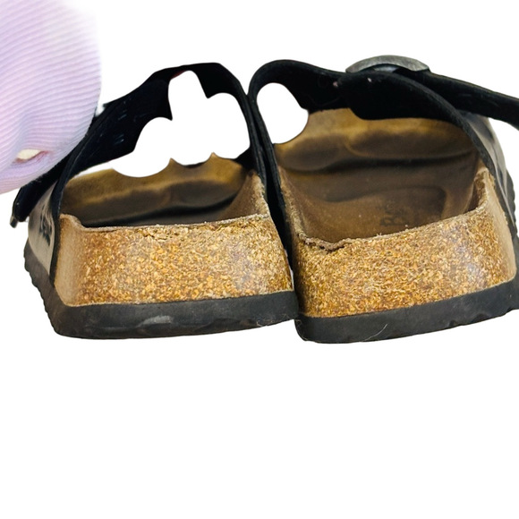 Birkenstock Betula Black Leather Sandals SZ 7 - Picture 10 of 12